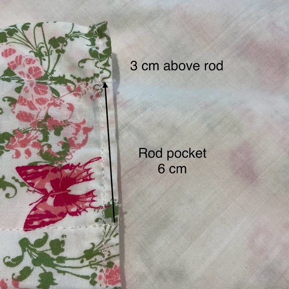 Elena Brunelli Curtain Panel Set (2) Rod Pocket Drapery Butterfly Pink Green - Picture 8 of 12